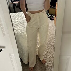 H&M Cargo Pants- Cream